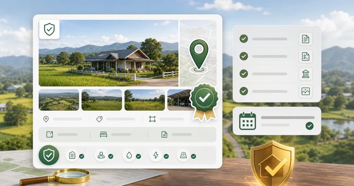 ประกาศอสังหาฯ เชียงรายที่ตรวจข้อมูลแล้ว ควรดู badge อะไร